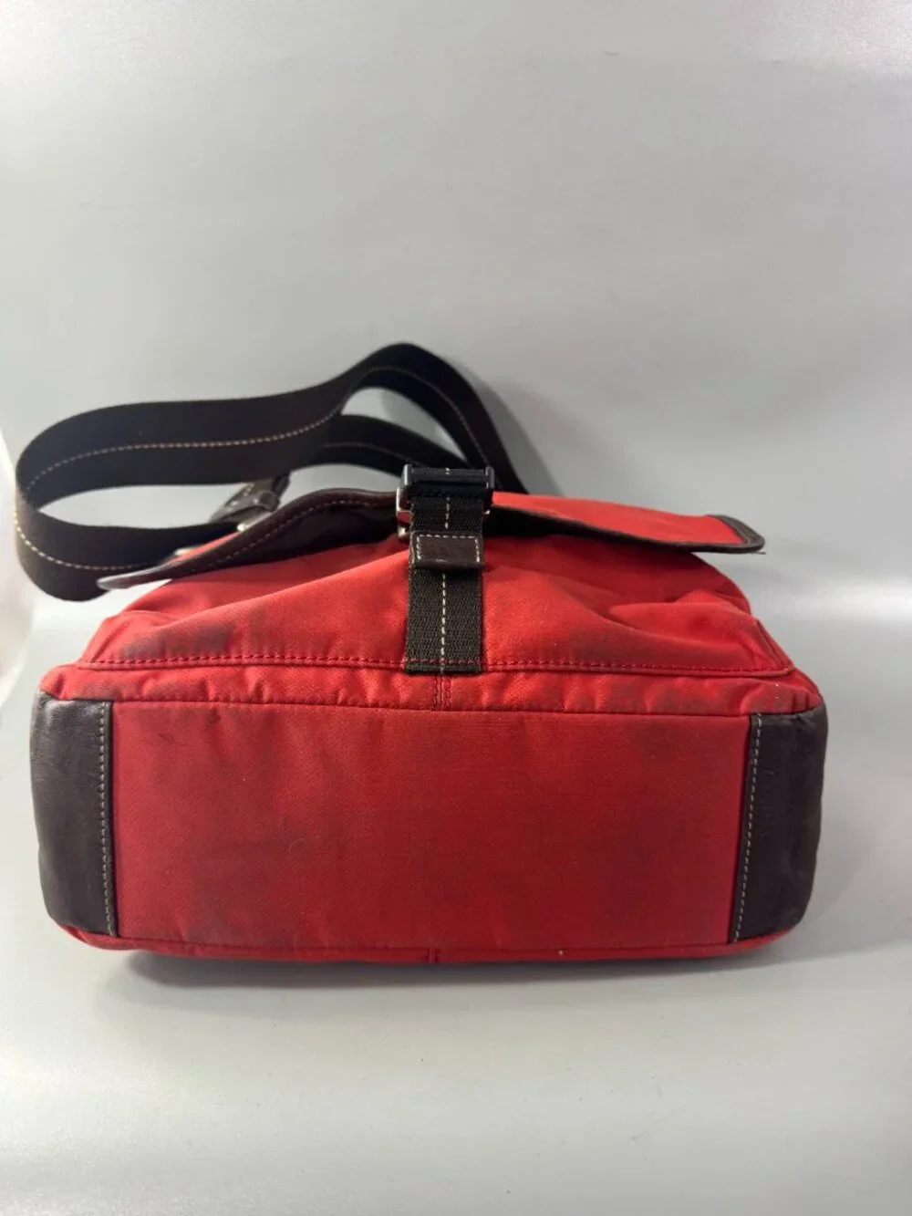Authentic Coach F70665 Red Nylon Messenger Bag